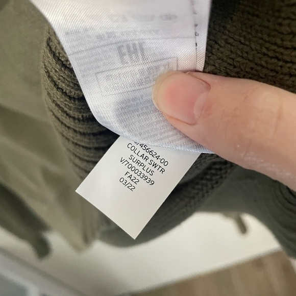 GAP Surplus Green Collared Ribbed Sweater Size X Small - Picture 9 of 10